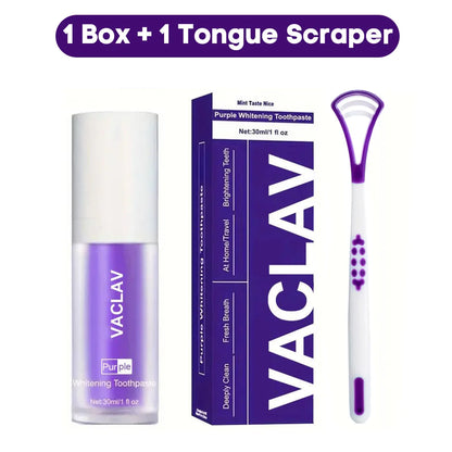 Vaclav Purple Toothpaste Teeth Whitening Clean Colour Corrector Tooth Stain Removal Tooth Paint Booster Brightness Reduce Yellow
